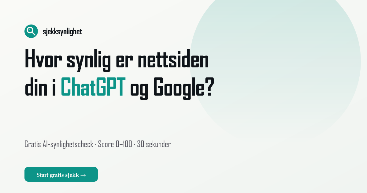Sjekksynlighet.no — nettside levert av Medcom