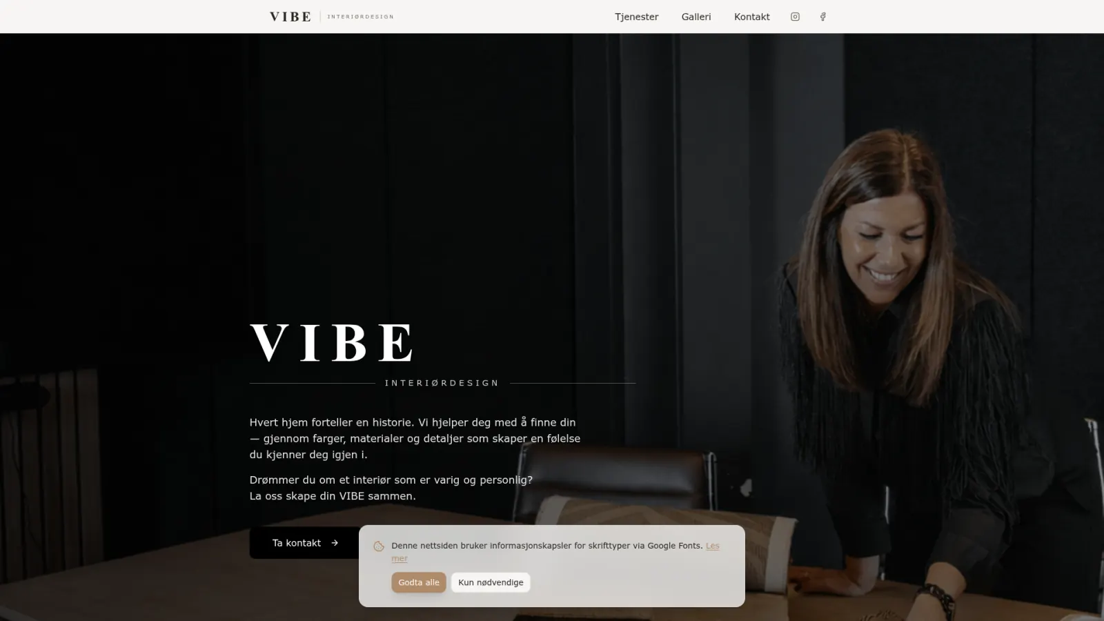 VIBE Interiørdesign — nettside levert av Medcom